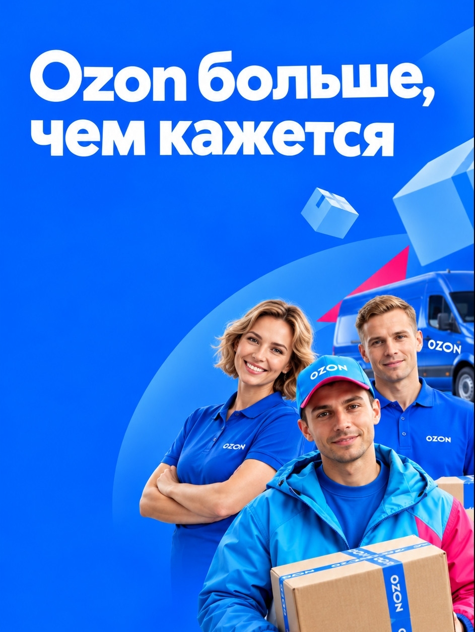 Мобильная обложка компании Ozon